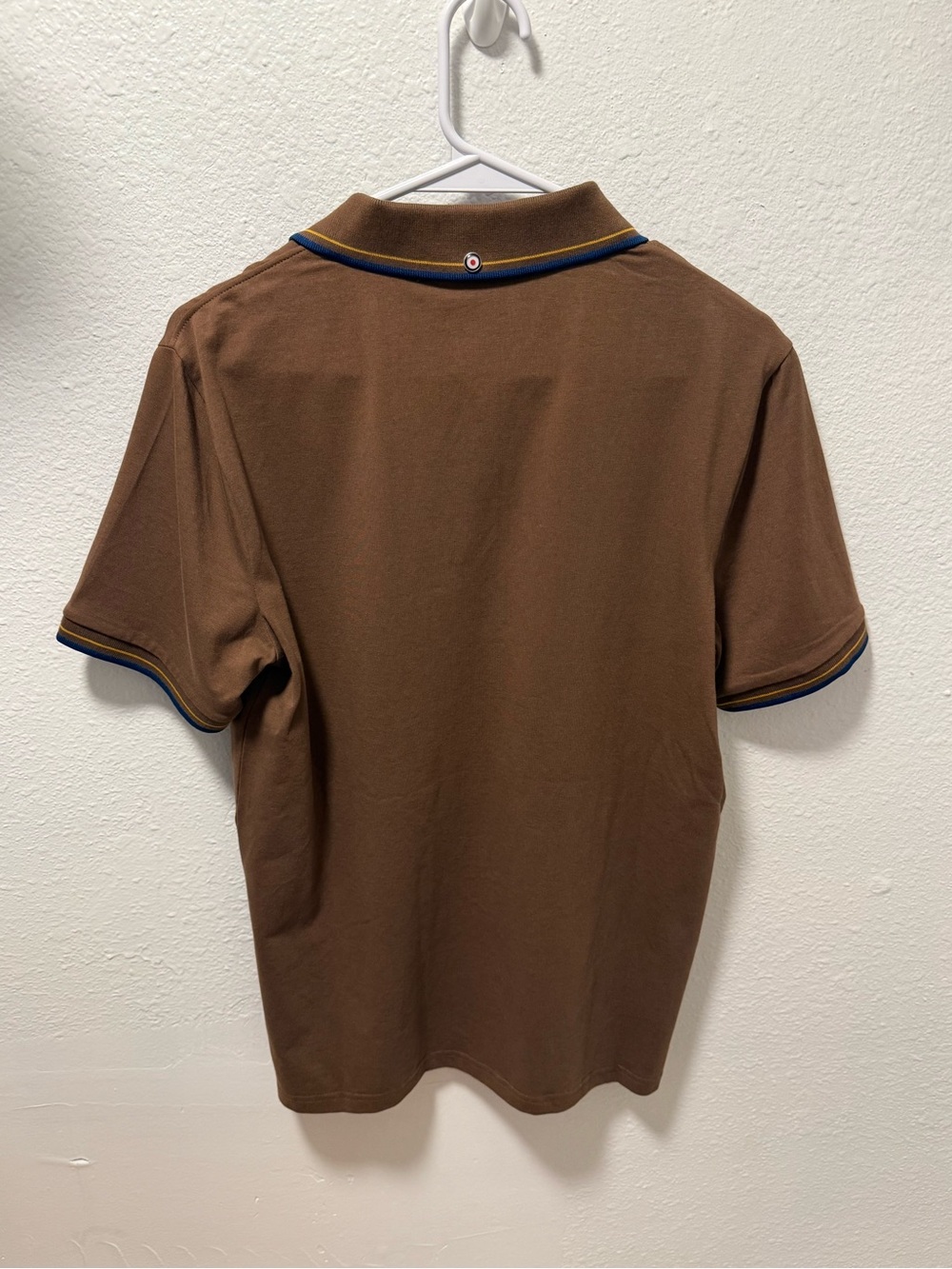 Ben Sherman The Original Men's Polo Shirt - Brown Classic Fit Short-Sleeve Polo - Picture 3 of 7
